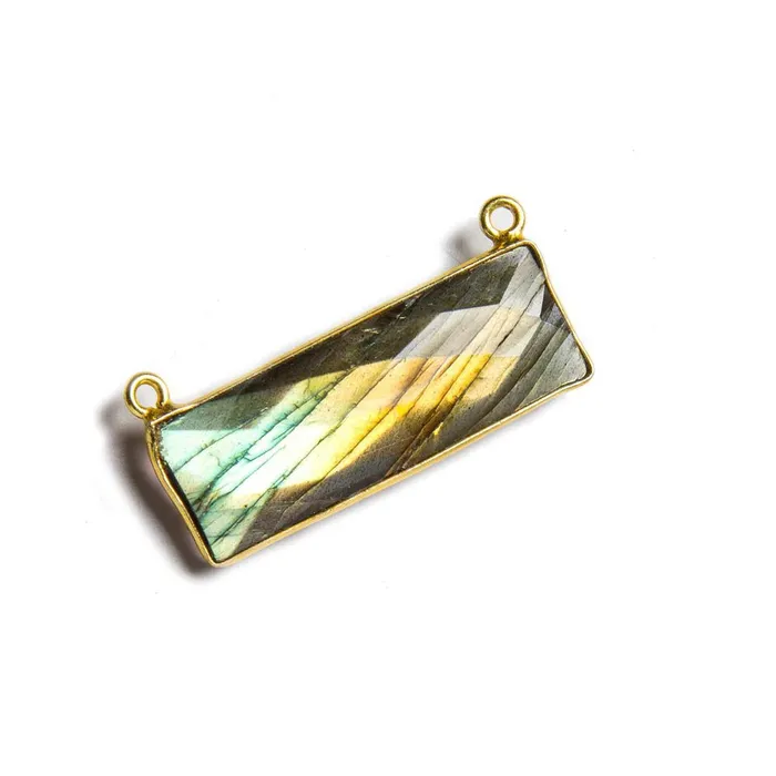 Rings Beadsofcambaycom 31x11mm Vermeil Bezel Labradorite Bar 2 ring Connector East West 1 piece Rings Beadsofcambaycom 31x11mm Vermeil Bezel Labradorite Bar 2 ring Connector East West 1 piece