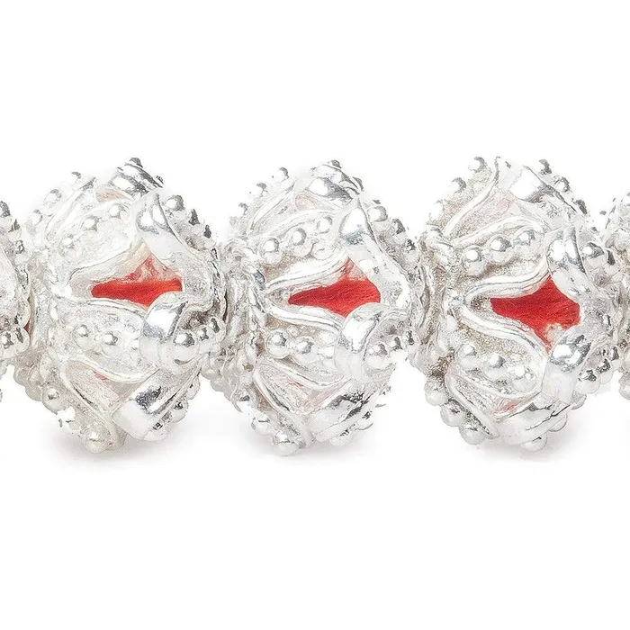 Rings Beadsofcambaycom 5x13x13mm Sterling Silver Plated Copper Flower Cut Bead Cap 8 inch 44 beads Rings Beadsofcambaycom 5x13x13mm Sterling Silver Plated Copper Flower Cut Bead Cap 8 inch 44 beads