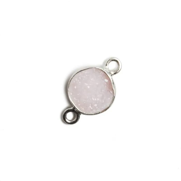 Rings Beadsofcambaycom 9mm Silver Bezel Ballet Pink Drusy Coin 2 ring Charm Connector 1 piece Rings Beadsofcambaycom 9mm Silver Bezel Ballet Pink Drusy Coin 2 ring Charm Connector 1 piece