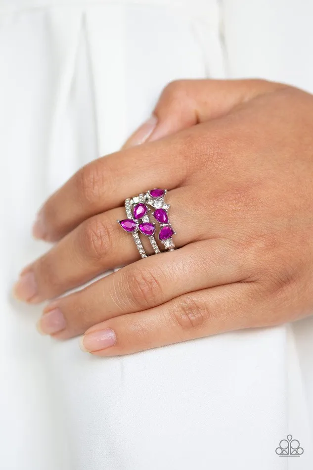 Rings Blink Back TIERS Pink Ring Jewelry by Bretta Paparazzi Accessories