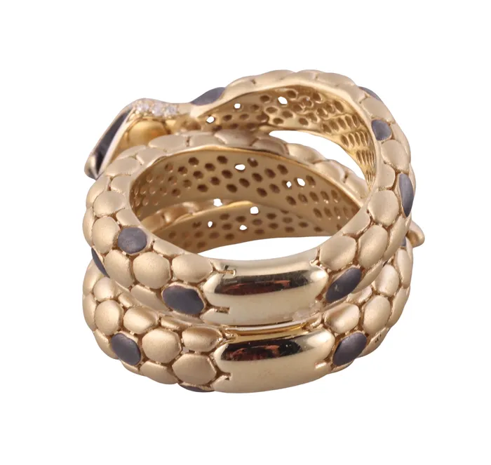 Rings Giloro Giloro Yellow Gold Diamond Ruby Snake Wrap Ring