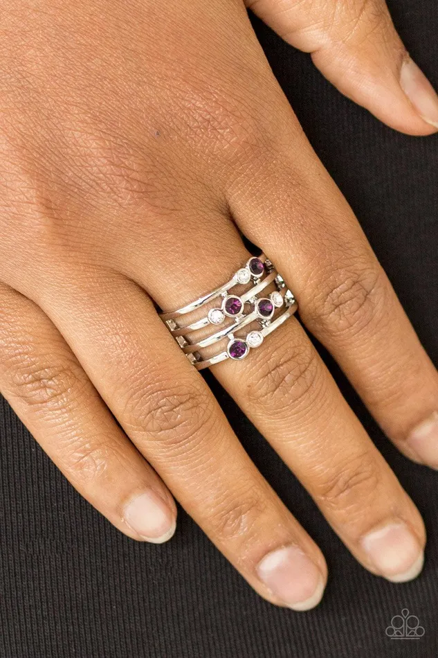 Rings Sparkle Showdown Purple Ring Jewelry by Bretta Paparazzi Accessories