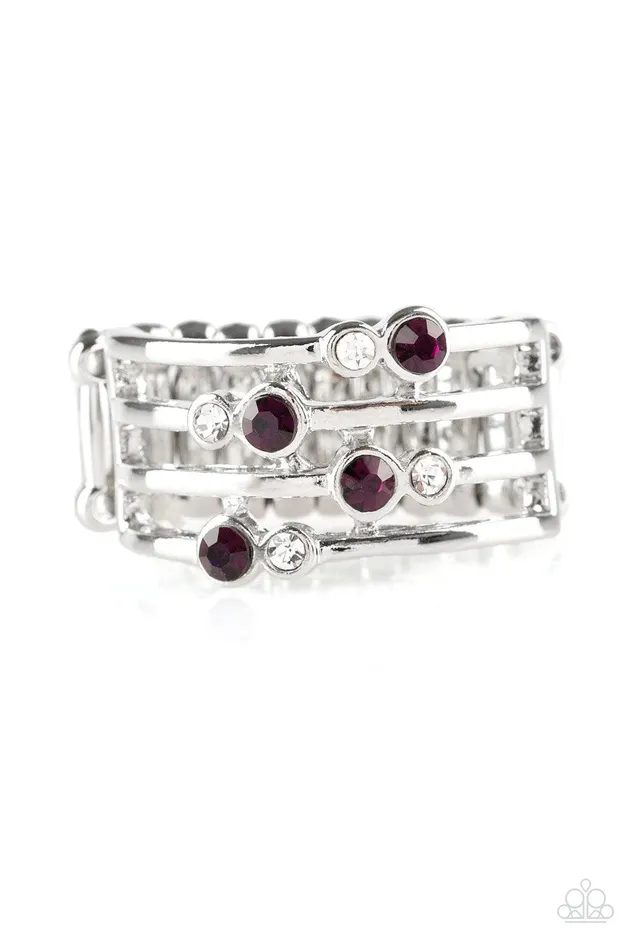 Rings Sparkle Showdown Purple Ring Jewelry by Bretta Paparazzi Accessories