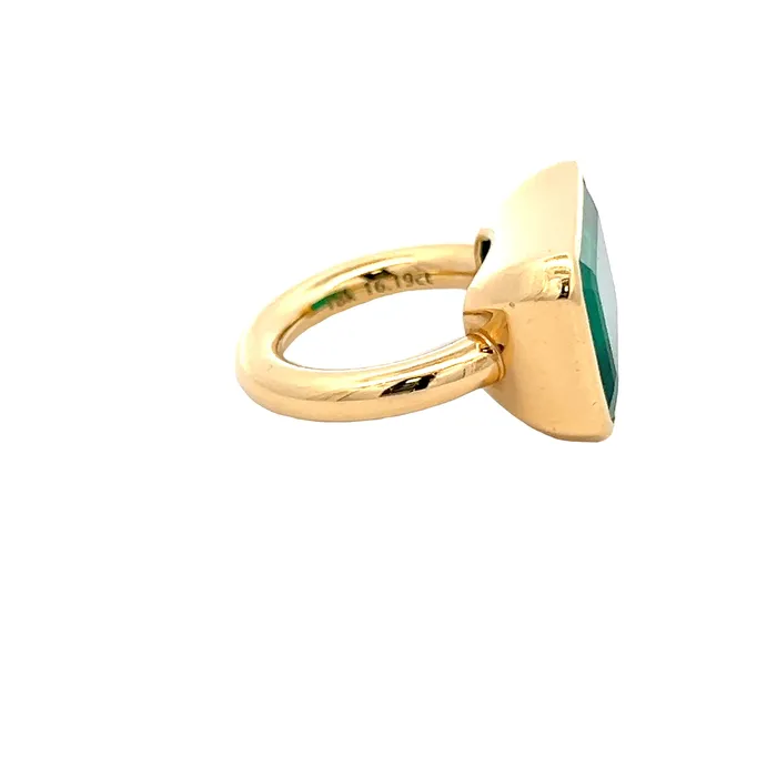 Rings YaninaCo Jewelry Bezeled Cushion Emerald Ring