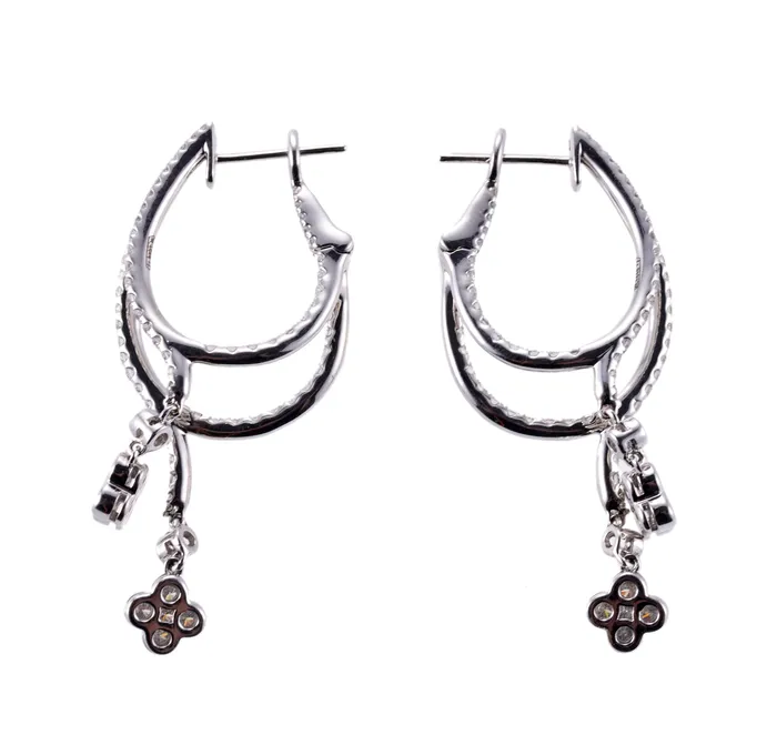 Roberto Coin Diamond Flower Drop Gold Earrings Roberto Coin Earrings