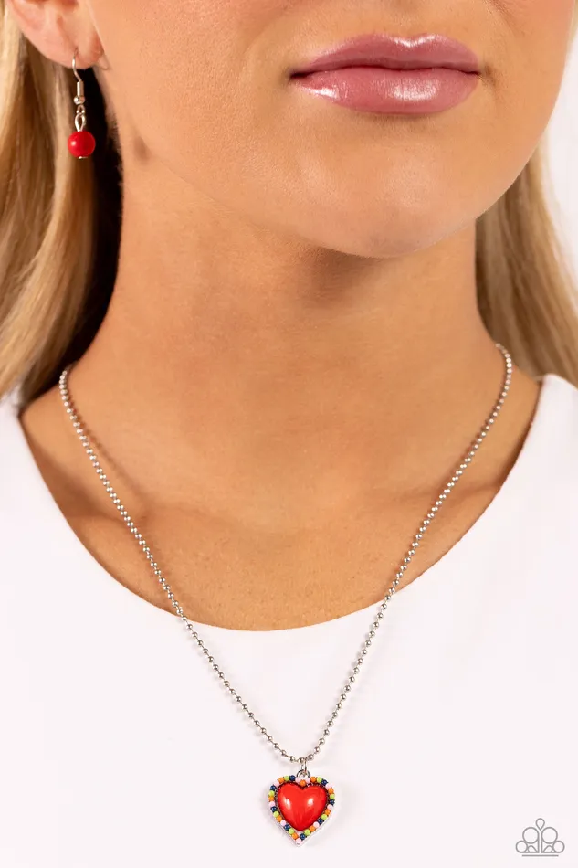Romantic Ragtime Red Necklace Jewelry by Bretta Paparazzi Accessories Necklaces