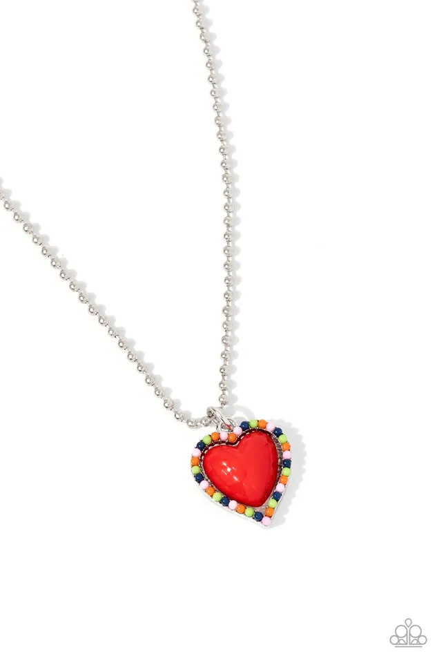 Romantic Ragtime Red Necklace Jewelry by Bretta Paparazzi Accessories Necklaces
