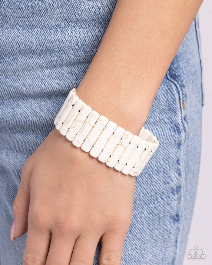 Southern Standing White Bracelet Jewelry by Bretta Paparazzi Accessories Bracelets Southern Standing White Bracelet Jewelry by Bretta Paparazzi Accessories Bracelets