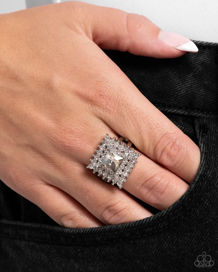 Sovereign Square Silver Ring Jewelry by Bretta Paparazzi Accessories Rings