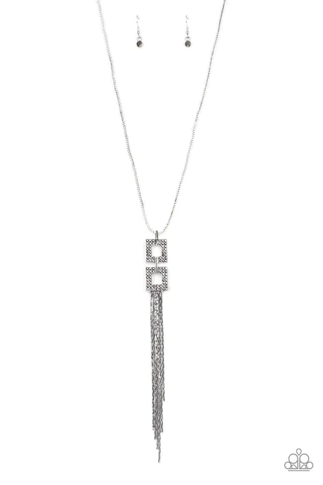 Times Square Stunner Silver Necklace Jewelry by Bretta Paparazzi Accessories Necklaces