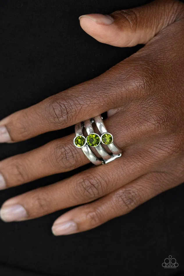 Triple The Twinkle Green RingJewelry By Bretta Paparazzi Accessories Rings