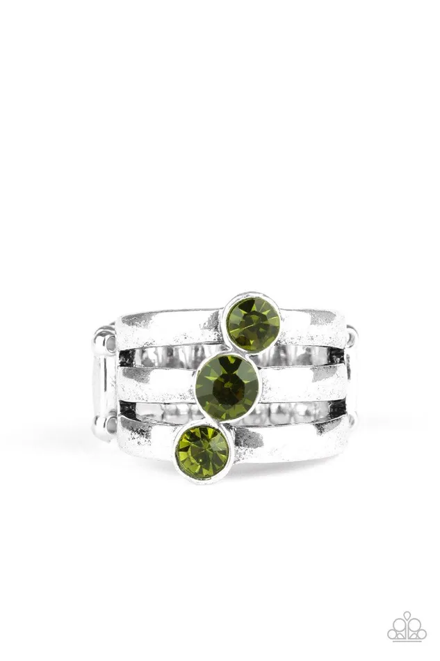Triple The Twinkle Green RingJewelry By Bretta Paparazzi Accessories Rings