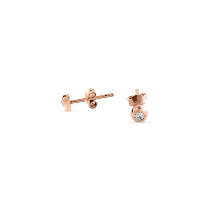 Womens screwon earrings with rose gold and diamond 016ct Sense Diamonds Senso Diamonds Earrings Womens screwon earrings with rose gold and diamond 016ct Sense Diamonds Senso Diamonds Earrings
