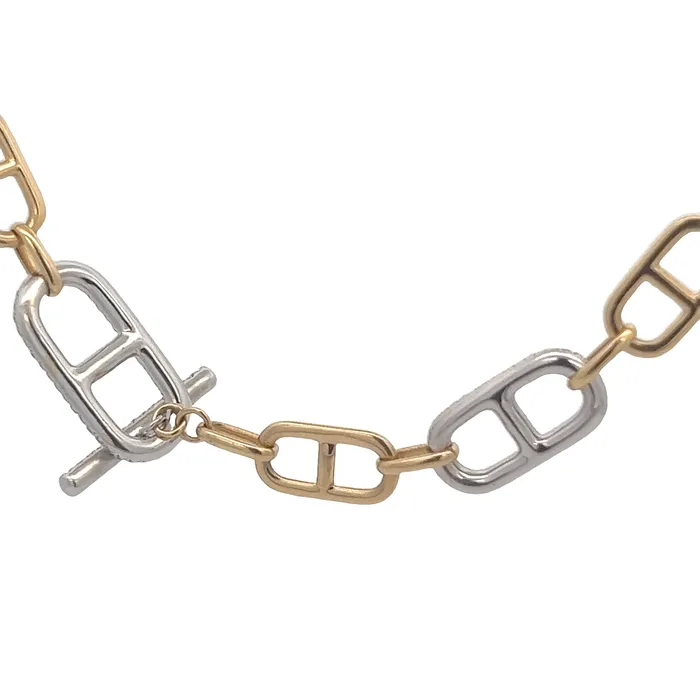 YaninaCo Jewelry Necklaces Diamond Toggle Anchor Link Necklace