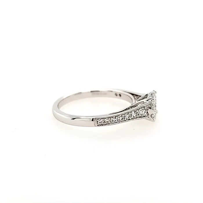 14k White Gold Diamond Cluster Engagement Ring I4192 Zeghani Rings