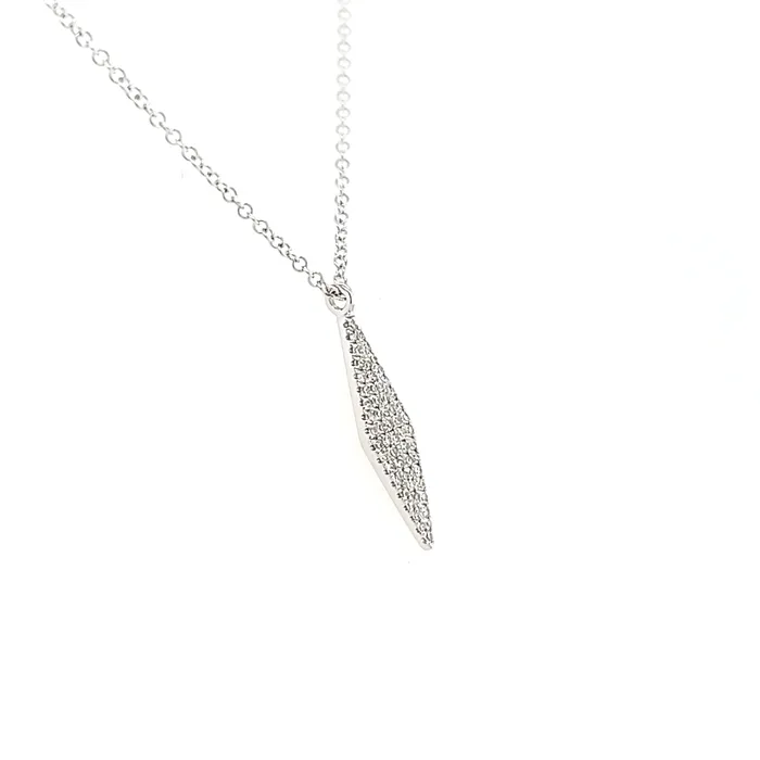 14k White Gold Pave Diamond Necklace I2160 Bassali Necklaces