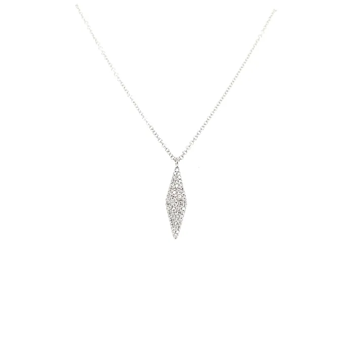 14k White Gold Pave Diamond Necklace I2160 Bassali Necklaces