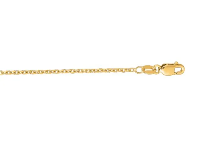 14k Yellow Gold 15mm Diamond Cut Cable Chain Royal Chain Necklaces