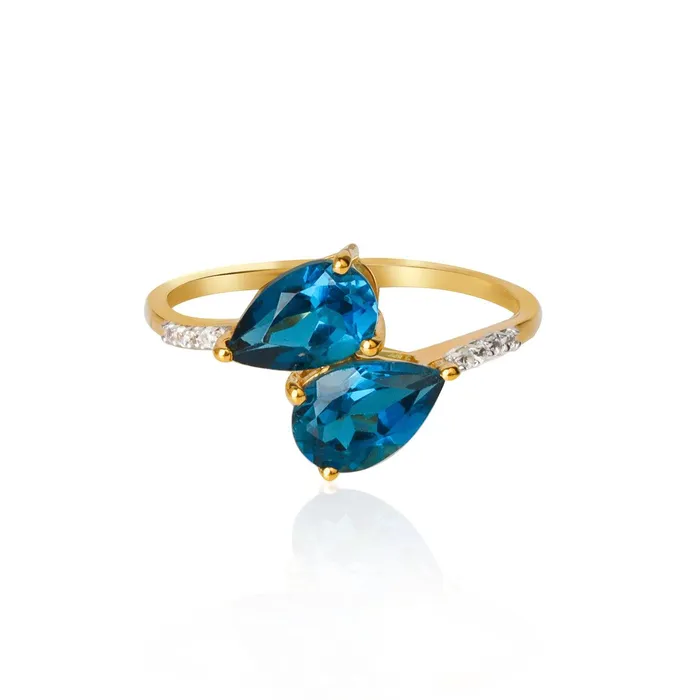 246 Ct London Blue Topaz 10kt Yellow Gold Engagement Ring Jewelry YoTreasure Rings 246 Ct London Blue Topaz 10kt Yellow Gold Engagement Ring Jewelry YoTreasure Rings