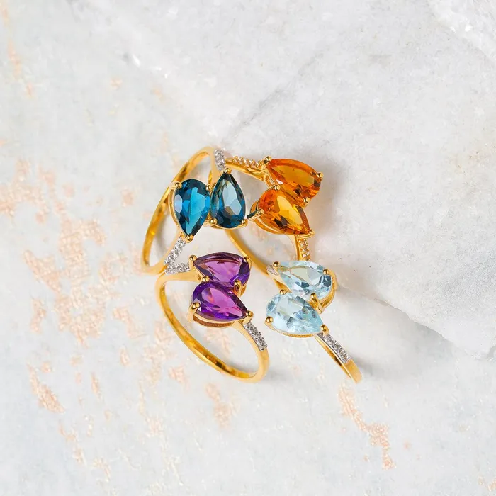 246 Ct London Blue Topaz 10kt Yellow Gold Engagement Ring Jewelry YoTreasure Rings