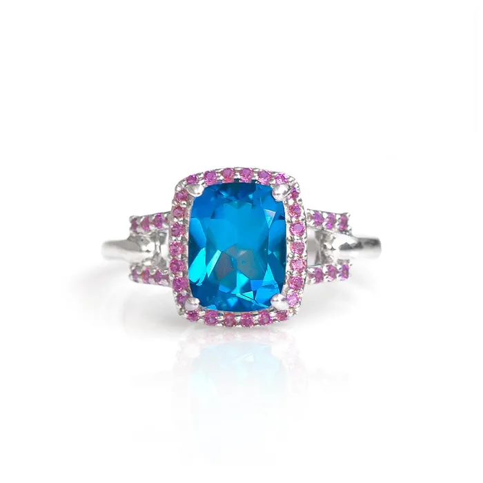 271 Ct London Blue Topaz Rhodolite Solid 925 Sterling Silver Ring Jewelry YoTreasure Rings 271 Ct London Blue Topaz Rhodolite Solid 925 Sterling Silver Ring Jewelry YoTreasure Rings