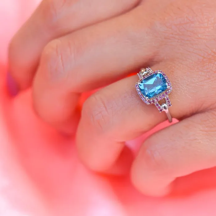 271 Ct London Blue Topaz Rhodolite Solid 925 Sterling Silver Ring Jewelry YoTreasure Rings