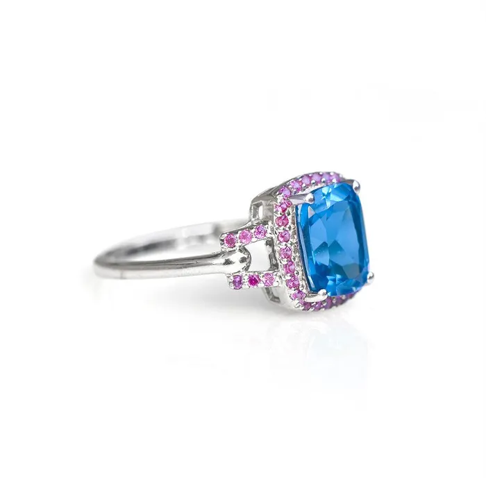 271 Ct London Blue Topaz Rhodolite Solid 925 Sterling Silver Ring Jewelry YoTreasure Rings