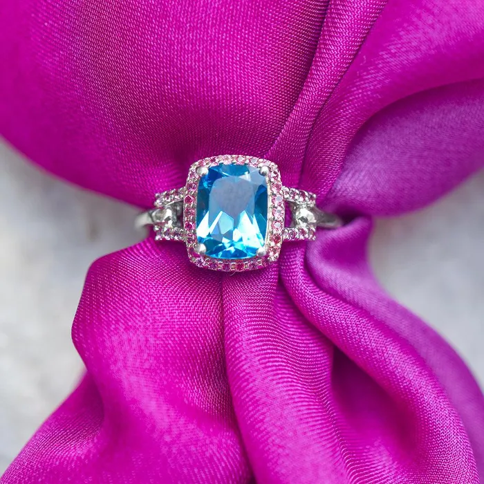 271 Ct London Blue Topaz Rhodolite Solid 925 Sterling Silver Ring Jewelry YoTreasure Rings