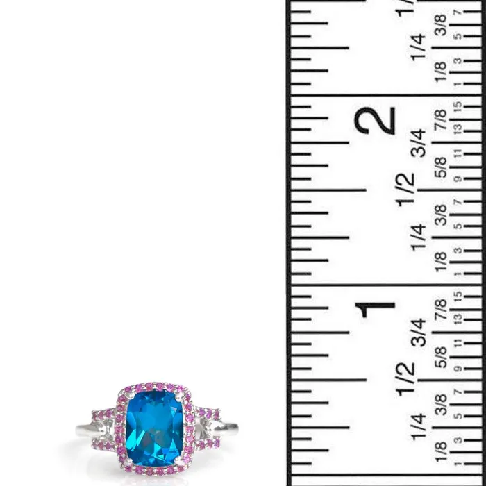 271 Ct London Blue Topaz Rhodolite Solid 925 Sterling Silver Ring Jewelry YoTreasure Rings