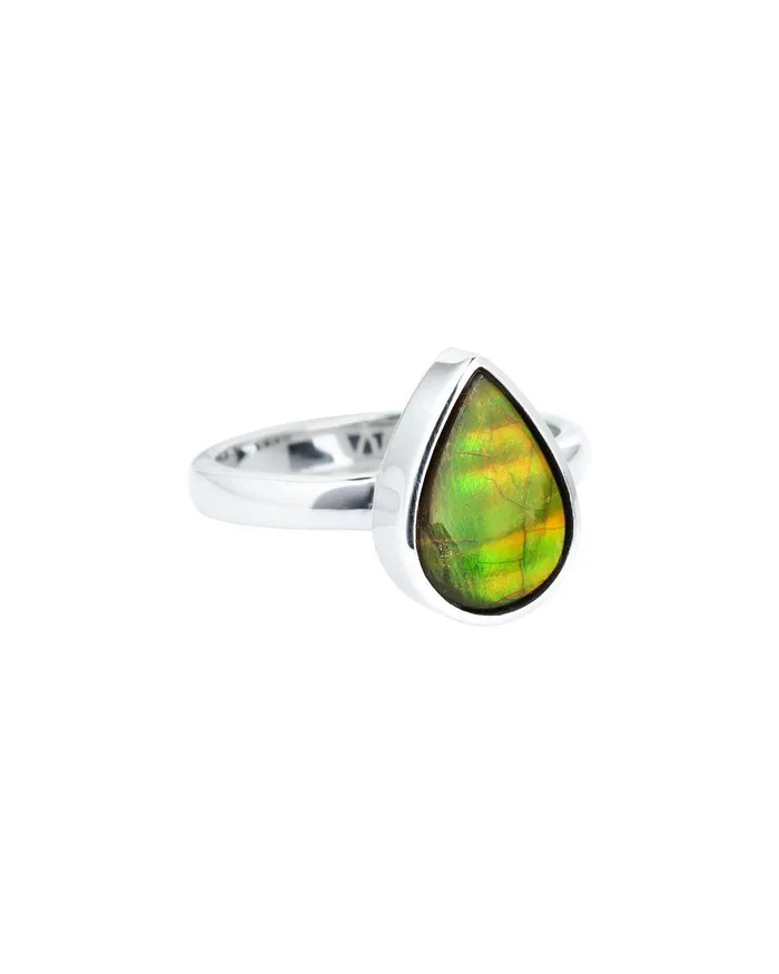 350 Ct Ammolite Solid 925 Sterling Silver Statement Ring YoTreasure Rings