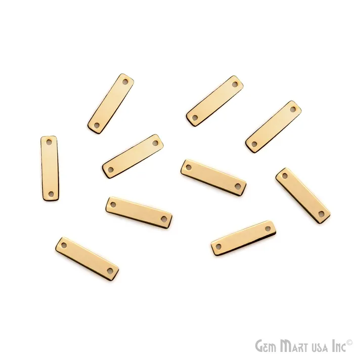 5pc Lot Gold Spacers Bar 2 Hole Bar 19x5mm Gold Plated Rectangle Multi Strand Bar GemMartUSA PreStyled Sets