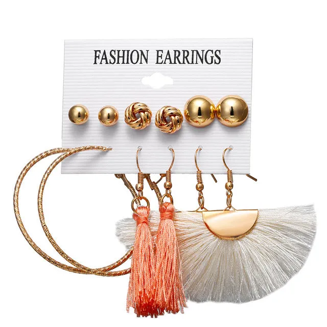 6 to 15 Tassel Earring Long Drop Earring and Stud Earring Sets for Women and Girls SWEET T 52 Earrings