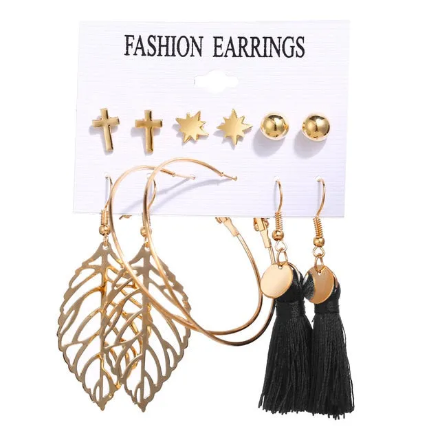6 to 15 Tassel Earring Long Drop Earring and Stud Earring Sets for Women and Girls SWEET T 52 Earrings