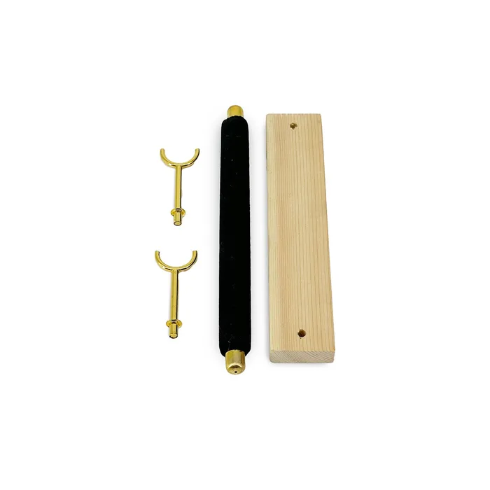 8 12 x 3 Collapsible Black Velvet Ring Holder with Pine Wood Base and Gold Accents JPIDisplay Rings 8 12 x 3 Collapsible Black Velvet Ring Holder with Pine Wood Base and Gold Accents JPIDisplay Rings