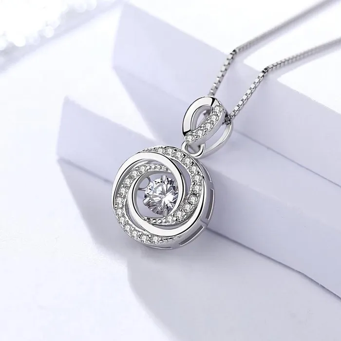 925 Sterling Silver Trendy Vortex Shape Pendant Necklaces Fashion Jewelry for Women customjewelryan Necklaces
