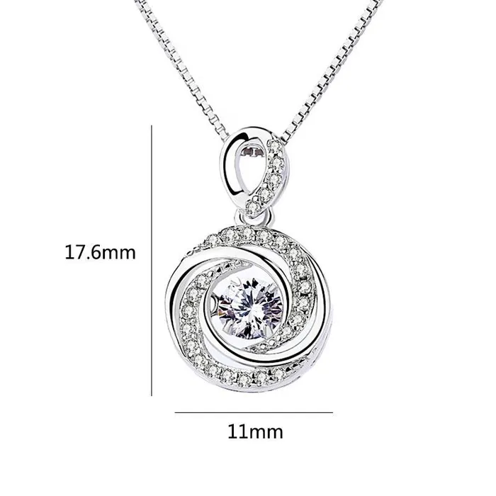 925 Sterling Silver Trendy Vortex Shape Pendant Necklaces Fashion Jewelry for Women customjewelryan Necklaces