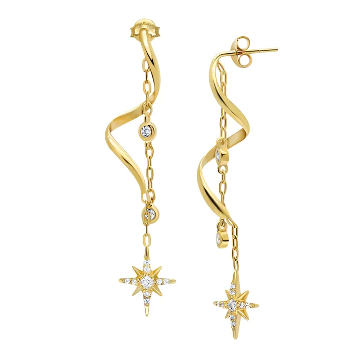 acemijewelry Celestial Star Swirl Earring Earrings