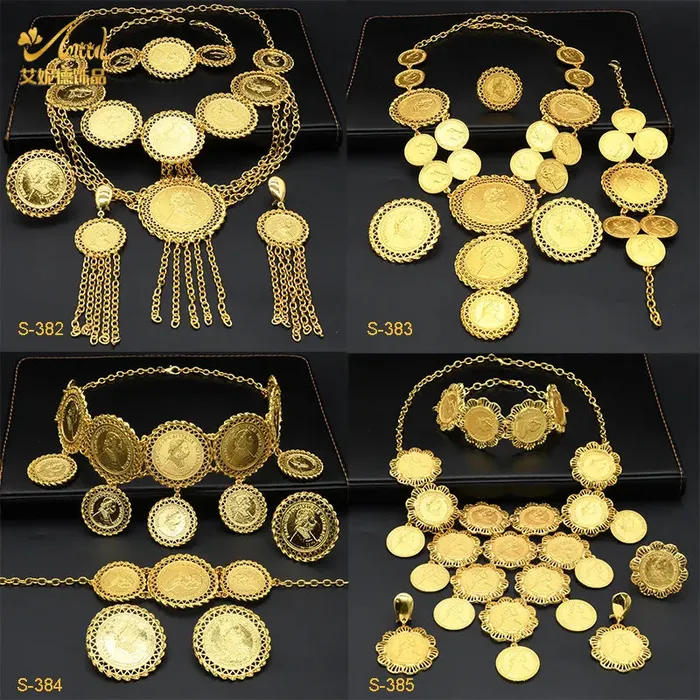 African Coin Necklace Jewelry Set For Women Girls Dubai Nigerian Fashion Choker Necklace Bracelet Earrings Ring Sweet T 52 Necklaces African Coin Necklace Jewelry Set For Women Girls Dubai Nigerian Fashion Choker Necklace Bracelet Earrings Ring Sweet T 52 Necklaces