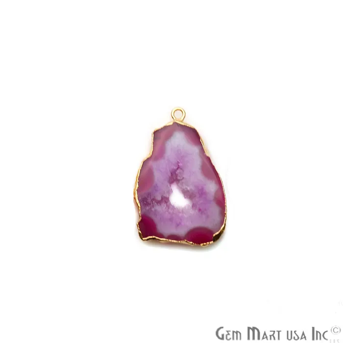 Agate Slice 23x36mm Gold Electroplated Gemstone Earring Connector 1 Pair GemmartUSA Earrings Agate Slice 23x36mm Gold Electroplated Gemstone Earring Connector 1 Pair GemmartUSA Earrings