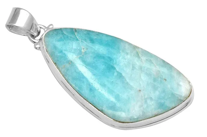 Amazonite 2 Long 925 Solid Sterling Silver Pendant With 18 Chain YoTreasure Necklaces