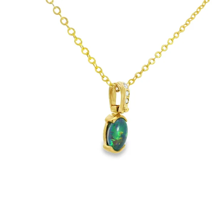 Australian Opal Cutters PreStyled Sets Australian Opal Triplet Pendant Set in 9K Yellow Gold Australian Opal Cutters PreStyled Sets Australian Opal Triplet Pendant Set in 9K Yellow Gold