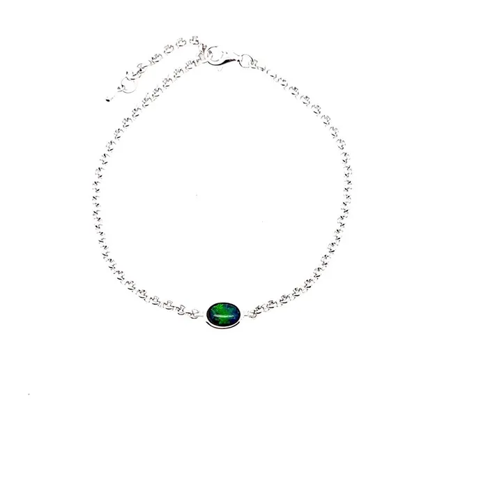 Australian Triple Opal 7x5mm Bracelet Set in 925 Sterling Silver 75 inch in length Australian Opal Cutters Bracelets