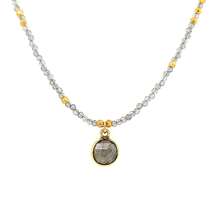 AVF Labradorite Beaded Drop Necklace SI2296 AVF Necklaces