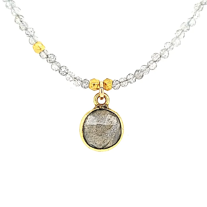 AVF Labradorite Beaded Drop Necklace SI2296 AVF Necklaces
