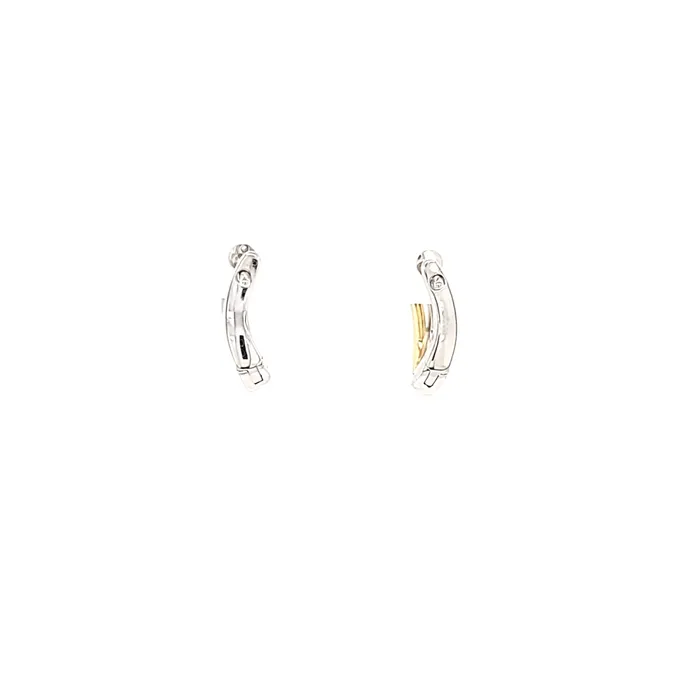 Bassali Earrings Two Tone Diamond Twist Huggie Earrings I6226