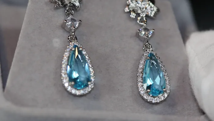 Blue Diamond Earrings Aquamarine Blue Diamond Earrings Womens Diamond Earrings Lab Diamonds London Earrings