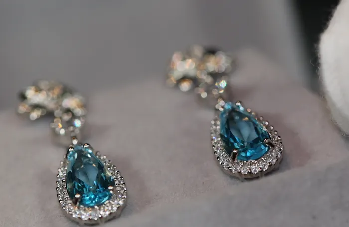 Blue Diamond Earrings Aquamarine Blue Diamond Earrings Womens Diamond Earrings Lab Diamonds London Earrings