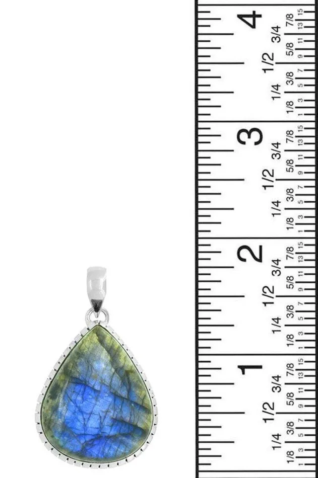 Blue Fire Labradorite Gemstone Pendant Fashion Women Sterling Silver Chain Necklace Jewelry 18 YoTreasure Necklaces
