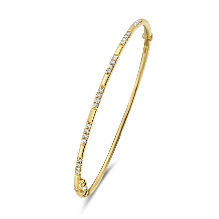 Bracelets Bassali 14k Yellow Gold Diamond Segment Bangle Bracelet I7622 Bracelets Bassali 14k Yellow Gold Diamond Segment Bangle Bracelet I7622