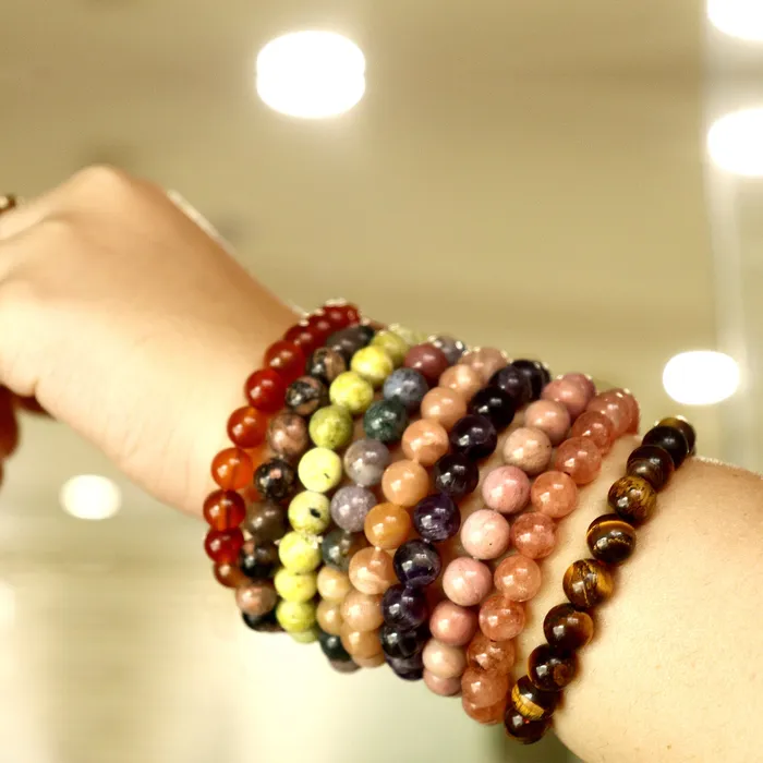 Bracelets Beaded Gemstone Bracelet Round 8mm GemMartUSA Bracelets Beaded Gemstone Bracelet Round 8mm GemMartUSA